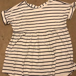 Stripe peplum top with back detail